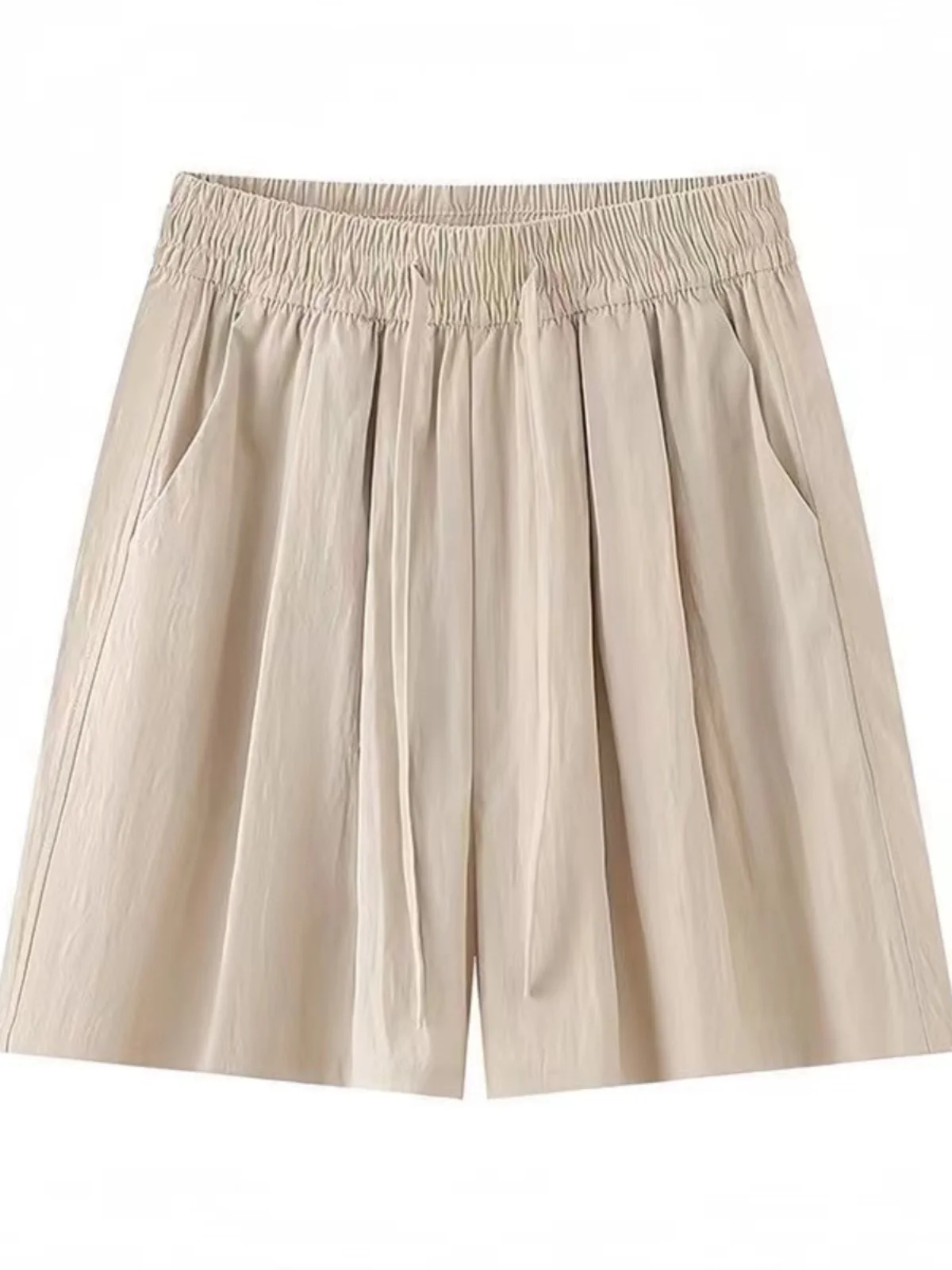 2024 frauen Eis Seide Sport orts Sommer Dünne Breite Bein Casual Fünf-Viertel Länge Hohe Taille Koreanische Sle pendeln Hosen