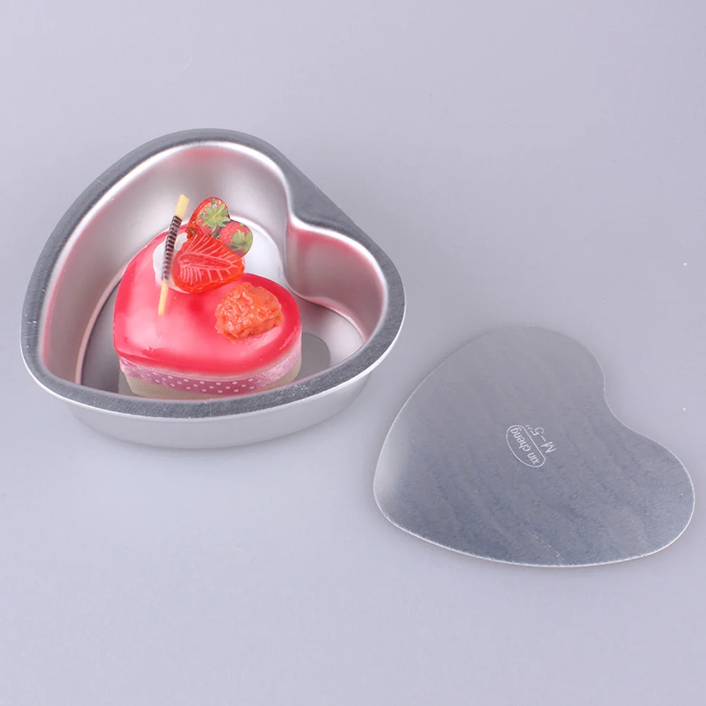 

Non Stick Heart Shaped Cake Pan 4 5 6 Inch Removable Base Aluminum Mold for Baking Chocolate Cake Chiffon Oven Tray Silver