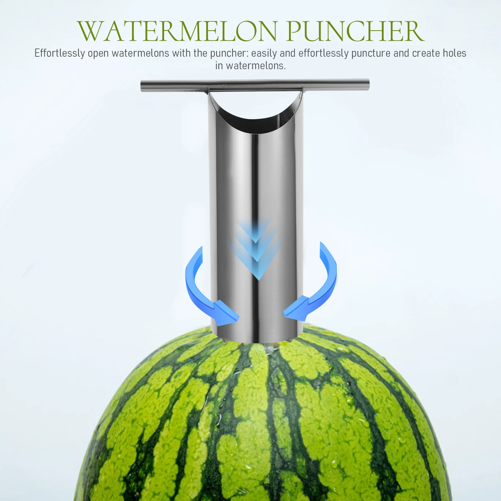 

Watermelon Hole Opener Stainless Steel Large Slicer Round Puncher for Cantaloupe Melon Fruit Kitchen Tool