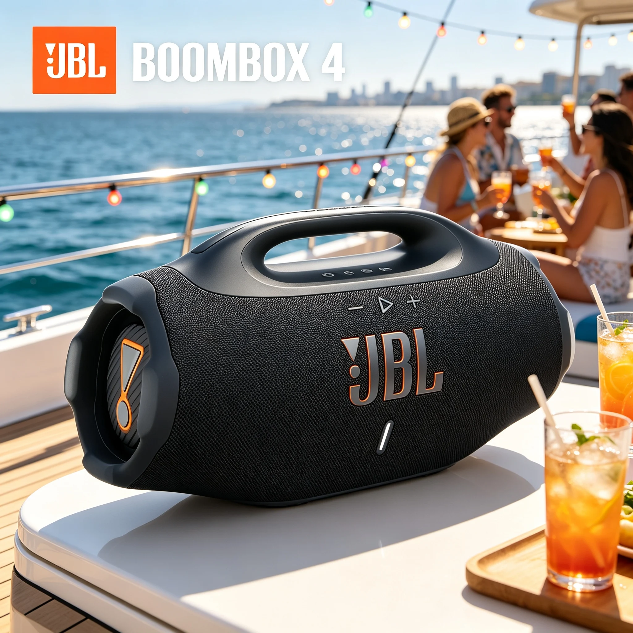 JBL BOOMBOX 4 Durable Wireless Speaker IP68 Dustproof 34H Playtime Powerful Bass for Backyard Beach Camping