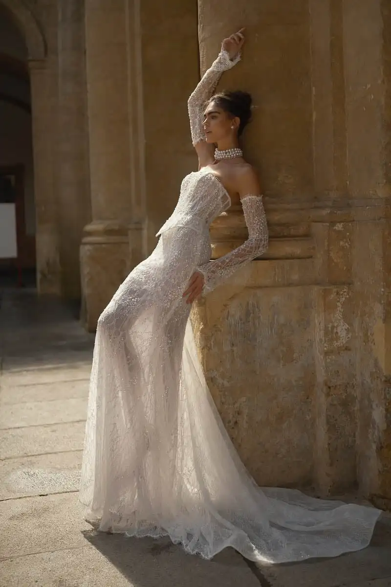 

Vestidos De Novia Alta Costura Роскошное свадебное платье Vestido Noiva Sereia Кружевной корсет Curvy Mangas Desmontables Brillante Boda
