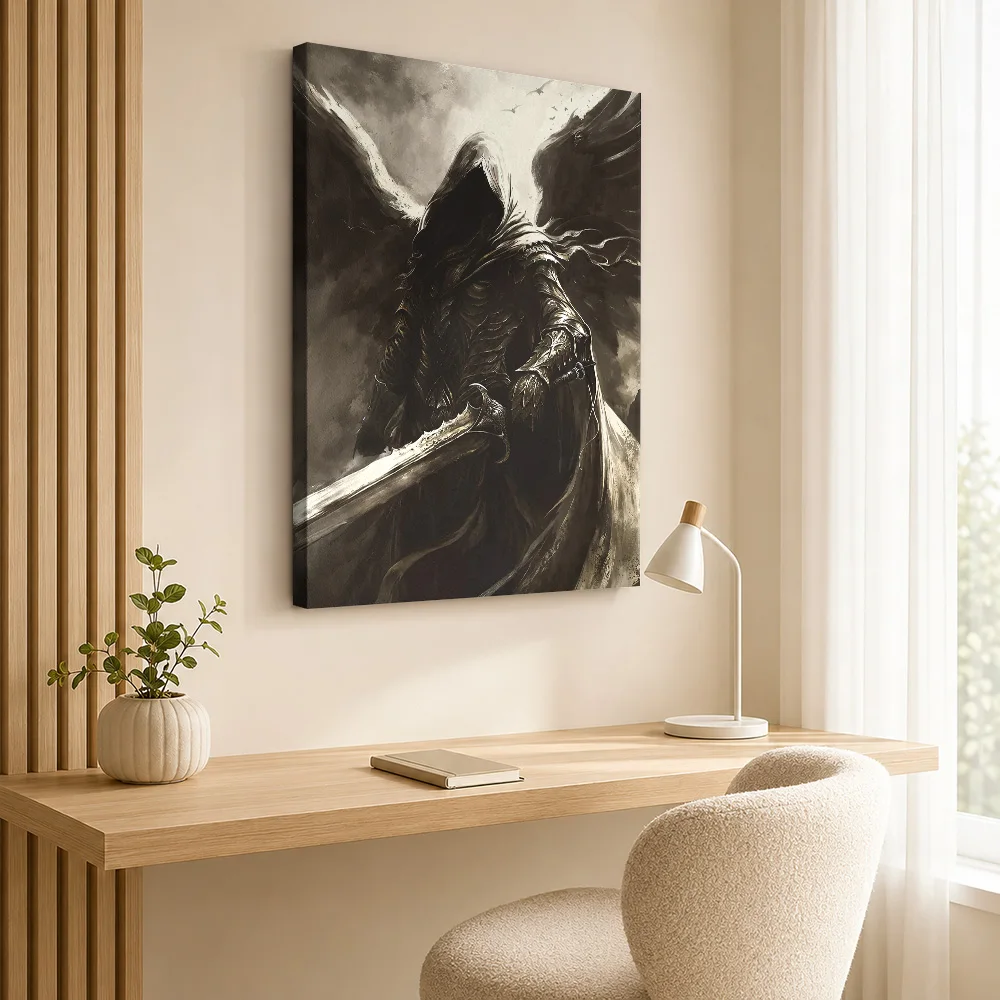 Fallen Seraphim Canvas Painting Poster Custom Japanese Inspired Wall Art for Bedroom Meditation Room Decor Gift for Collectors