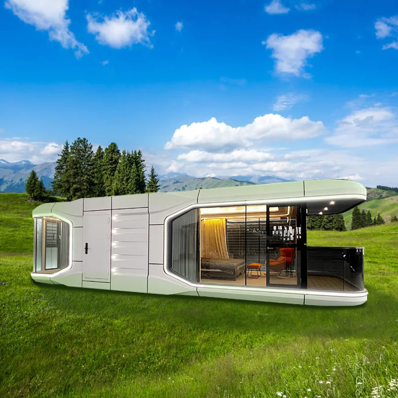 Economic Movable Prefab 2 bedroom Prefabricated Capsule Hotel 20 40ft Cabin Container House