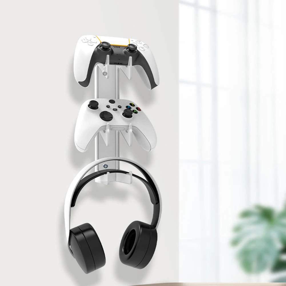 Soporte Universal para auriculares para juegos, transparente, montado en la pared, estante de almacenamiento que ahorra espacio para PS4, PS5, Xbox y Switch