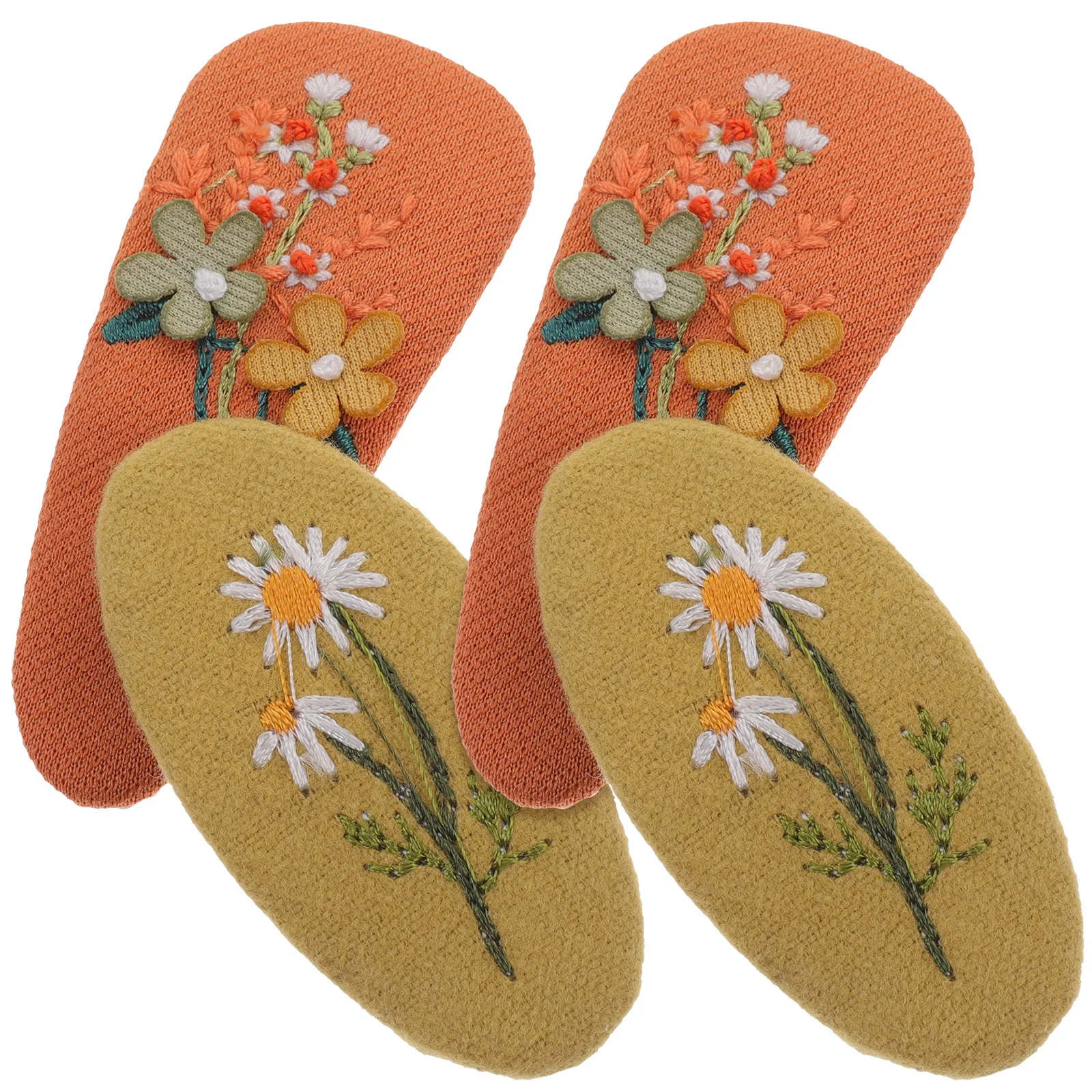 

2Pairs Classic Fabric Hair Barrettes Skin Friendly Snap Hair Clips Soft Cloth Wrapped Hairpins for Accessories