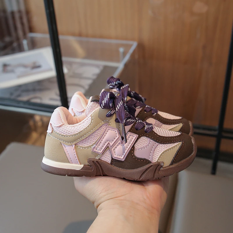 2025 خريف جديد أطفال أحذية رياضية الفتيات أحذية مجلس عادية شبكة تنفس شبكة مزدوجة الاحذية أحذية تدريب #6