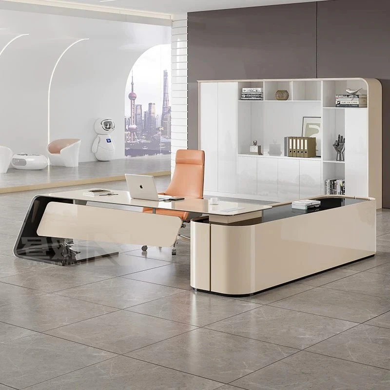 Modern Luxury Office Table Organizer Storage Drawers Executive Computer Desks Office Aesthetics Mesa Ordenador Home Furniture