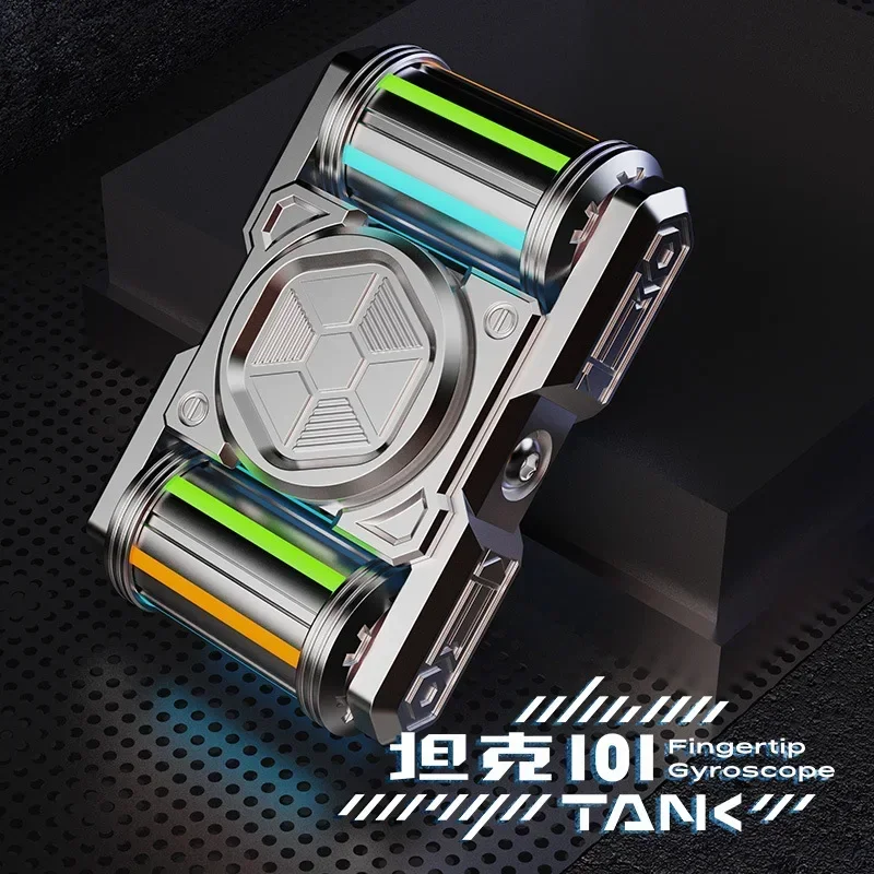 Tank 101 Metal Edc Cut Finger Fidget Toy  Spinner Black Technology Decompression Artifact Boy Play Toy Creative Gift Fidget Toy