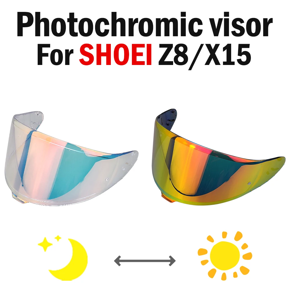 Full face helmet mask Photochromic visor For SHOEI Z8/X15 protection helmet accessories HD vision quality assurance