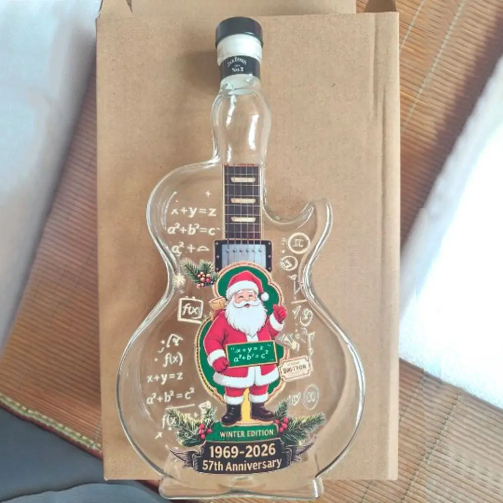Santa Claus Christmas Guitar Shaped Decanter Xmas Tree Ornaments Guitar Liquor Storage Bottle Snowman Spirits Container Bar