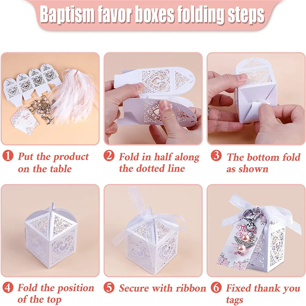 24Pcs Guardian Angel Keyring Angel Pearl Pendant Party Favours Thank You Gift For Communion Confirmation Keyring