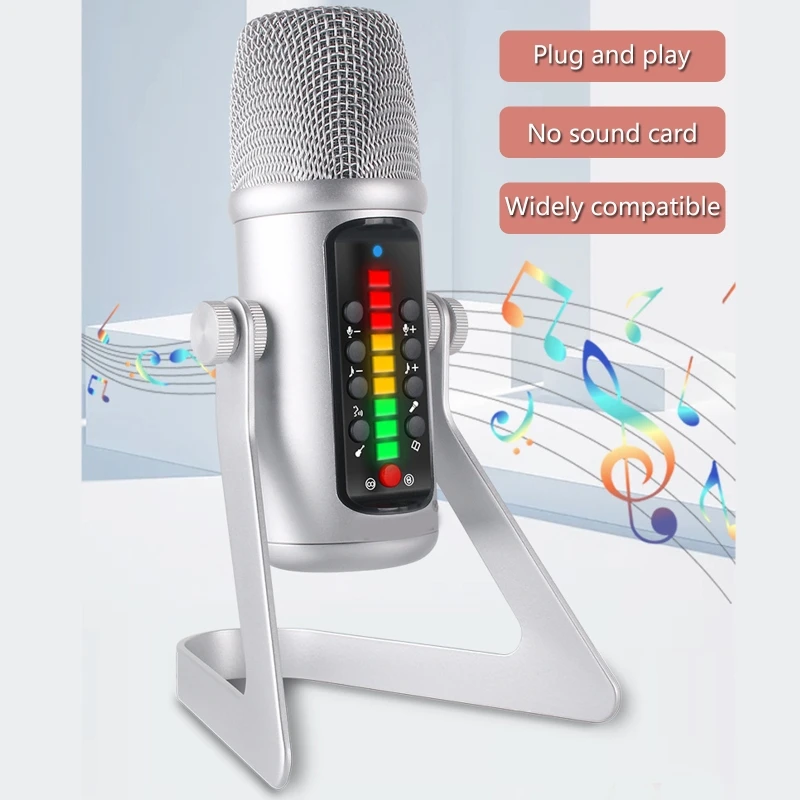 

USB Condenser Microphone Capacitor Mic Professional Gaming Mic with Stand