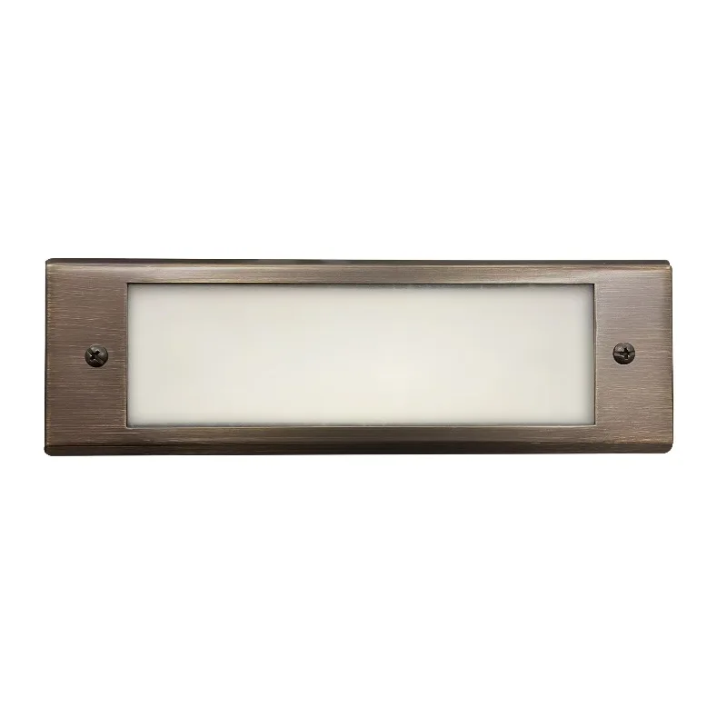 Brass LED Step Light with Flat Cover/AC Power Warm White Outdoor Garden Landscape Lighting
