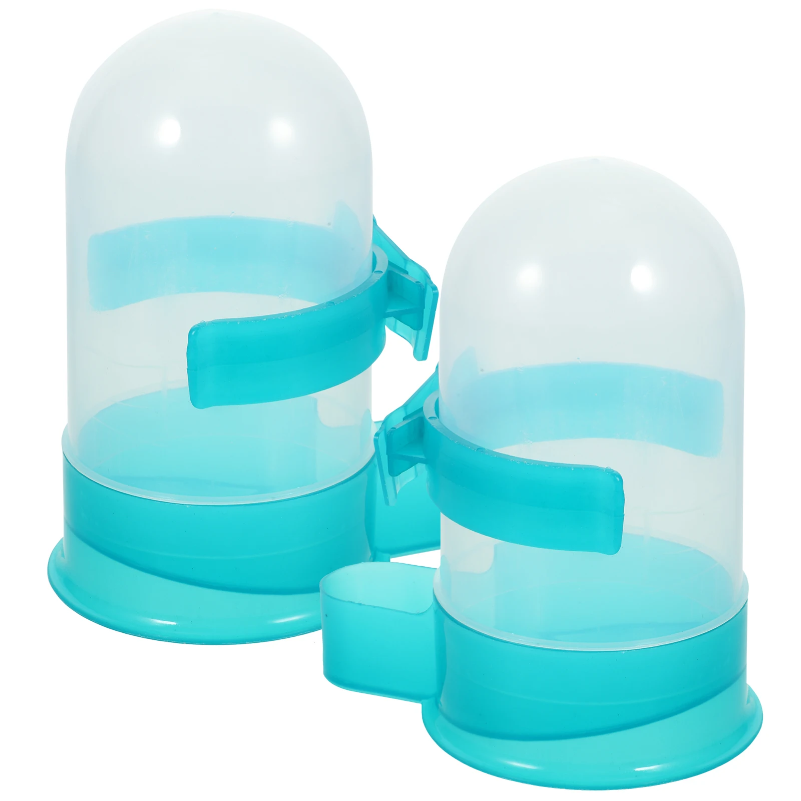 

2pcs Pet Waterer Durable Plastic Ideal Home Outdoor Parrot Water Kettle Easy Clean Pigeon Parrot Feeding Holder Green