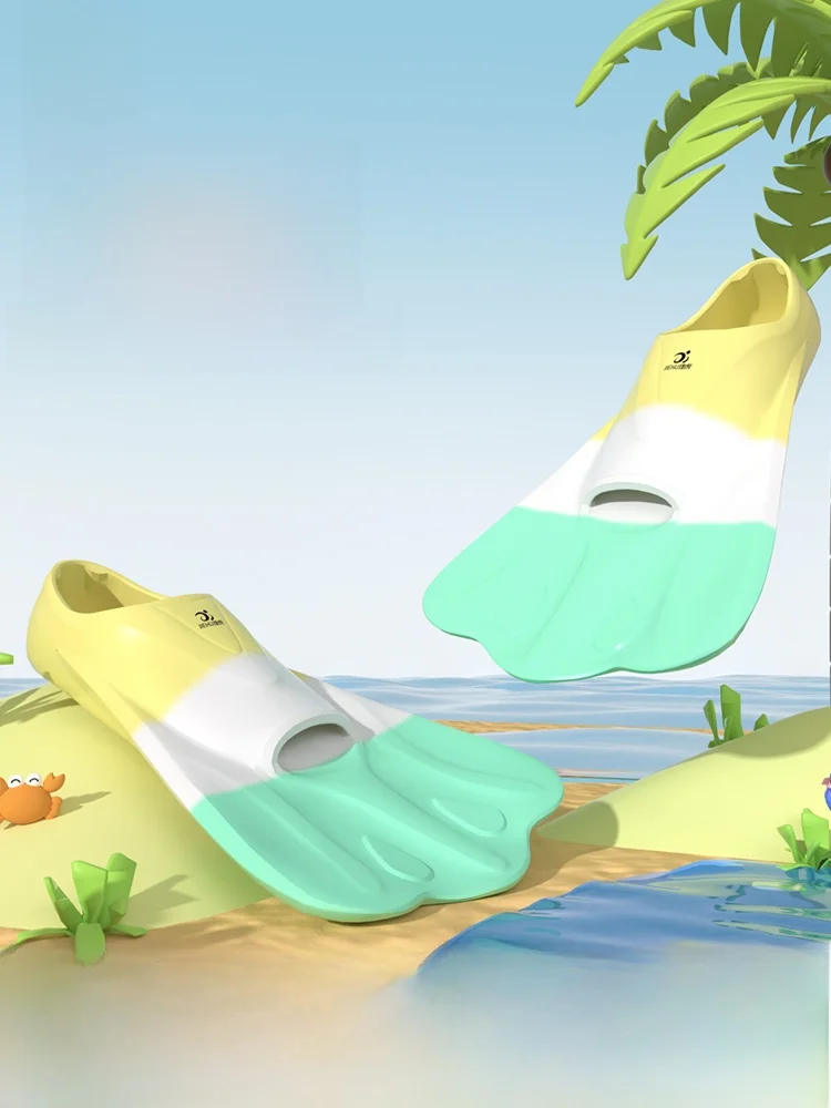 silicone-duck-palm-swimming-fins-adult-professional-training-diving-frog-shoes-short-fin-for-freestyle-and-stroke