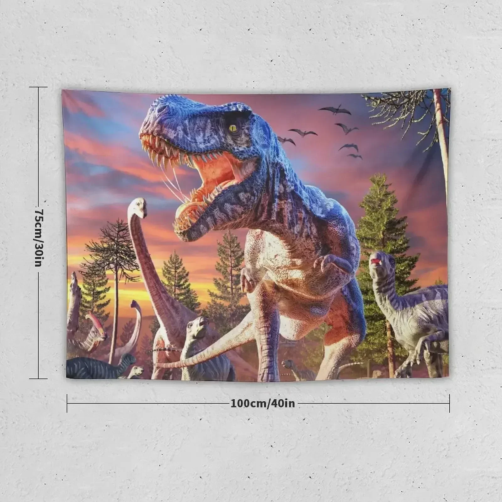 T-Rex_Attack Tapestry Bedroom Deco Bedrooms Decor Wall Decoration Decorative Paintings Tapestry