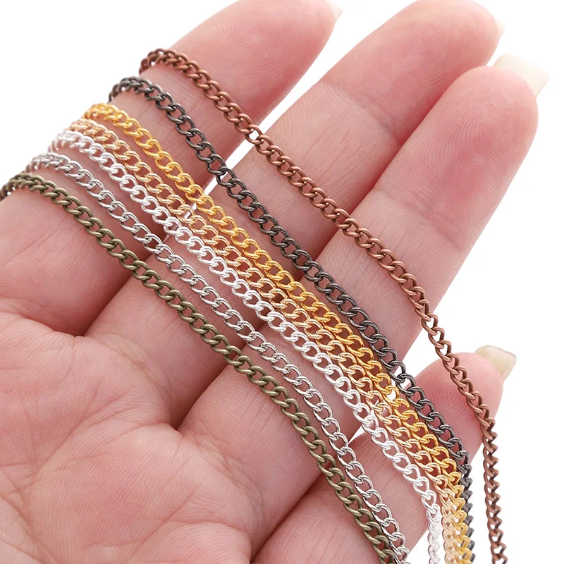 

1/5M 1.3/1.6/2/2.5MM Seven Colors Copper-Clad Iron Chain Necklace Jewelry Making Discovery Handmade DIY Necklace Chain Materials