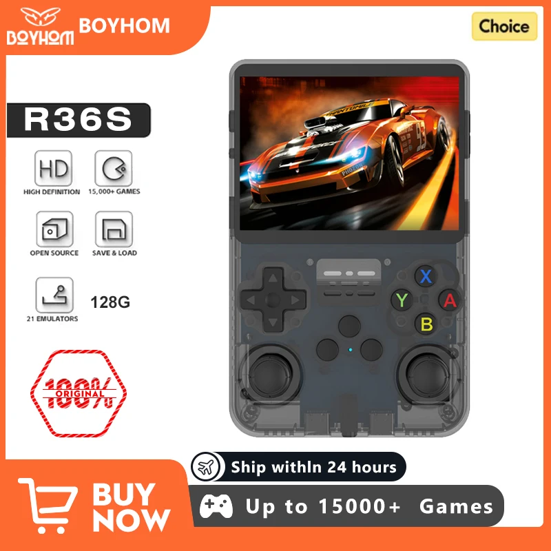 128G R36S Retro Video Game Console Linux System 3.5 Inch IPS Screen RK3326 Portable Pocket Player 64G 256G Games best Boys gifts