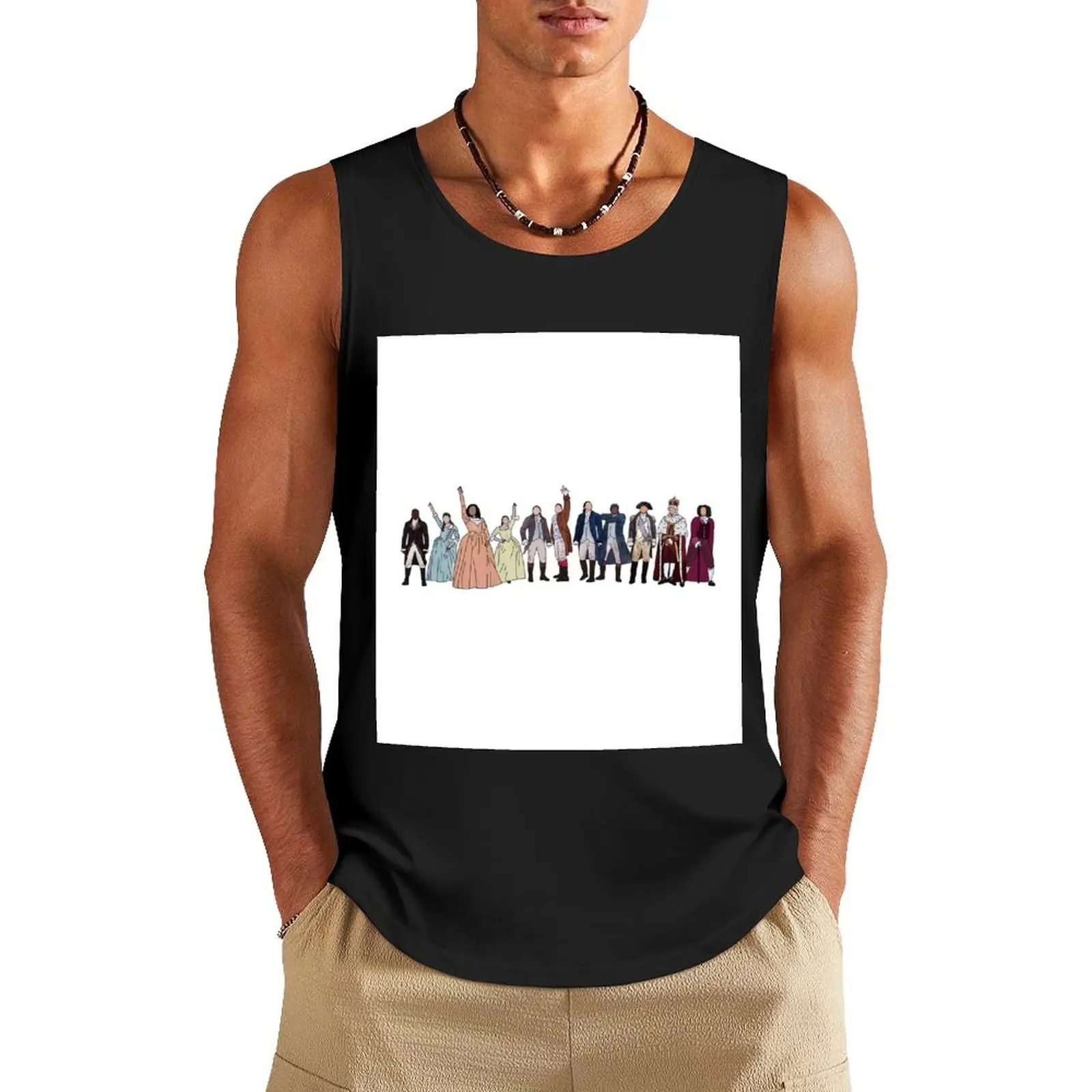 

Hamilton Cast Drawing Tank Top summer clothes for men gym accessories man anime gym