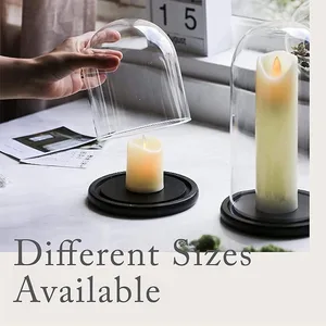 Decorative transparent glass dome for central table, showcase, wooden base, jar bell, snow globe, dye 8 MAIN SALES GLASS CUPULA - №5