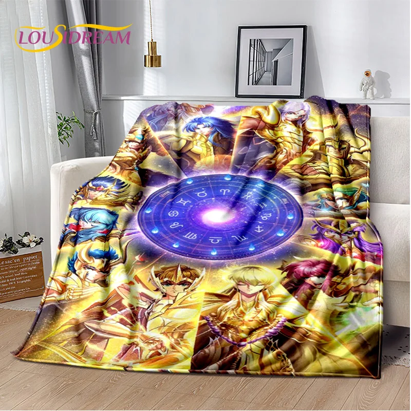 Cartoon Saint Seiya Retro Anime HD Blanket,Soft Throw Blanket for Home Bedroom Bed Sofa Picnic Travel Office Cover Blanket Kids