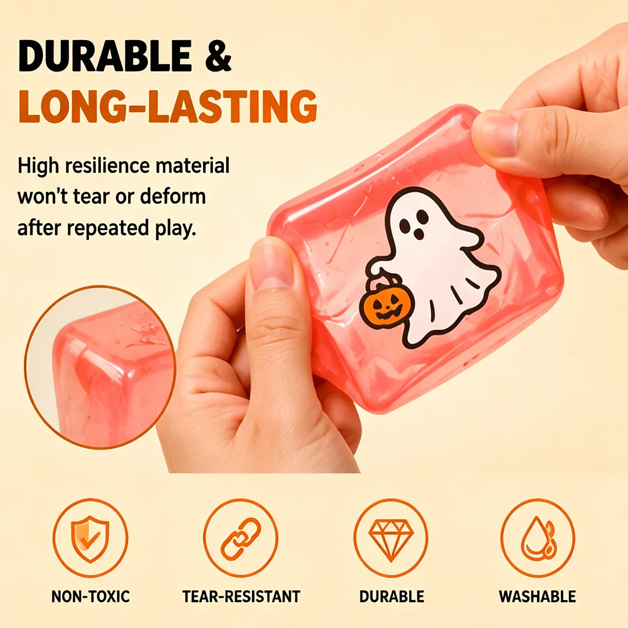 Cute Office Desk Accessories Spooky Ghost Ice Cube Squishy Slow Rising Gadget Funny Halloween Gag Gift Event Party Favors view 6