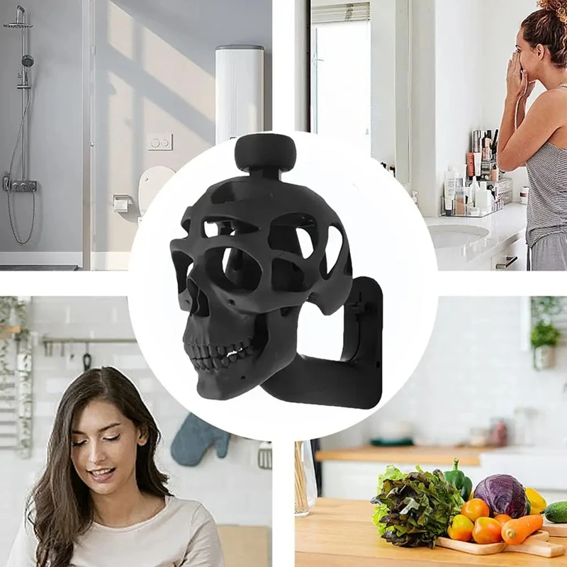 3D Skull Helmet Rack Wall Mount Hard Hat Rack Decorative Elegant Wall Rack Multifunction Hard Hat Holder For Gloves Bag