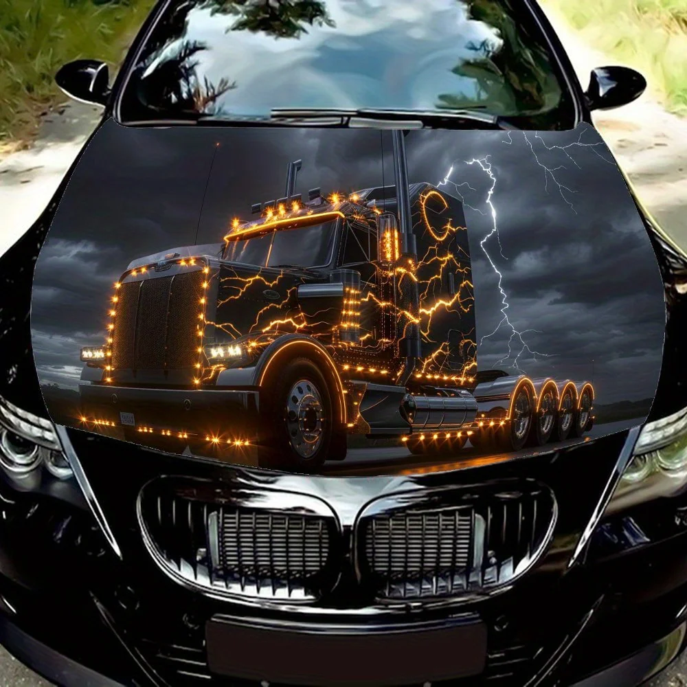 ملصق لف غطاء محرك السيارة من الفينيل لشاحنة الخيال العلمي، ملصق محرك السيارة، غطاء تغليف السيارة ذاتي اللصق مقاوم للماء، عالمي C #1