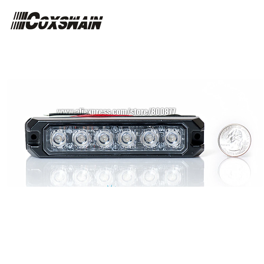 1pc Coxswain T6 Car external warning light LED Grill Grille Light surface mount lighthead , Truck Side Maker Hazard Strobe light