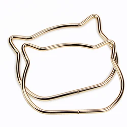 Asas creativas de oreja de gato para bolsos, accesorios hechos a mano, hebilla colgante de anillo redondo en D, Hardware de Metal DIY