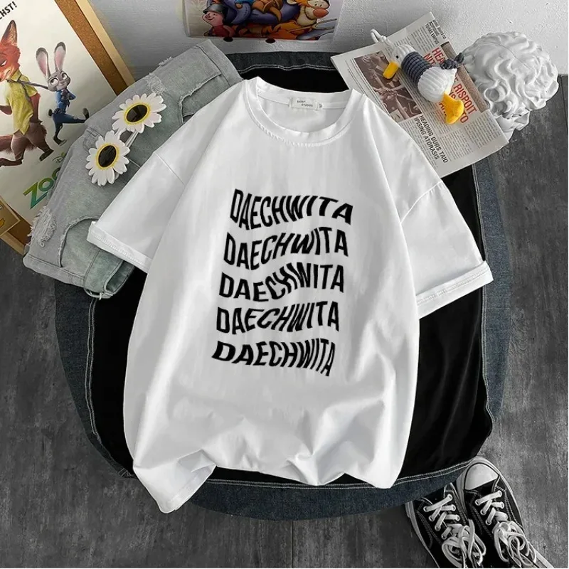 Korean Version Agust D Letter Printed Cotton T-shirt D-2 Album Unisex High-quality Cotton Women's Top Casual Retro Cool T-shirt