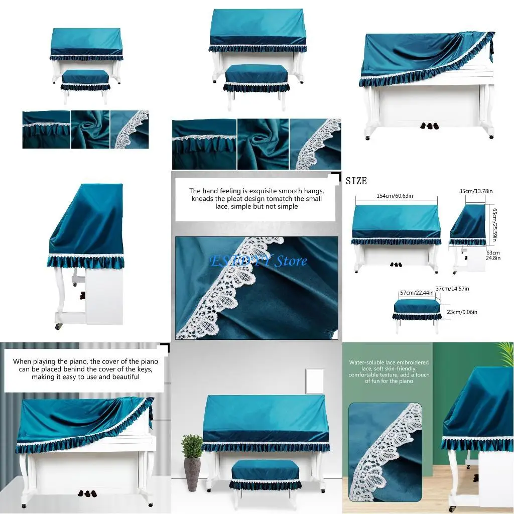 

G6DE Piano Keyboard Dust Cover Dust Dirt Scratch Wear Proof 88 Keys Keyboard Cover Cloth Piano Dust Cover, Fits 88 Keys Piano