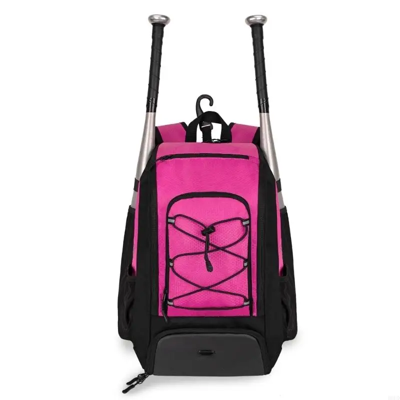 Softball-Ausrüstungsrucksack für unterwegs, Baseball-Ausrüstungstasche mit 4 Schlägerhüllen, organisierter Aufbewahrung und 69HD – Detail 4