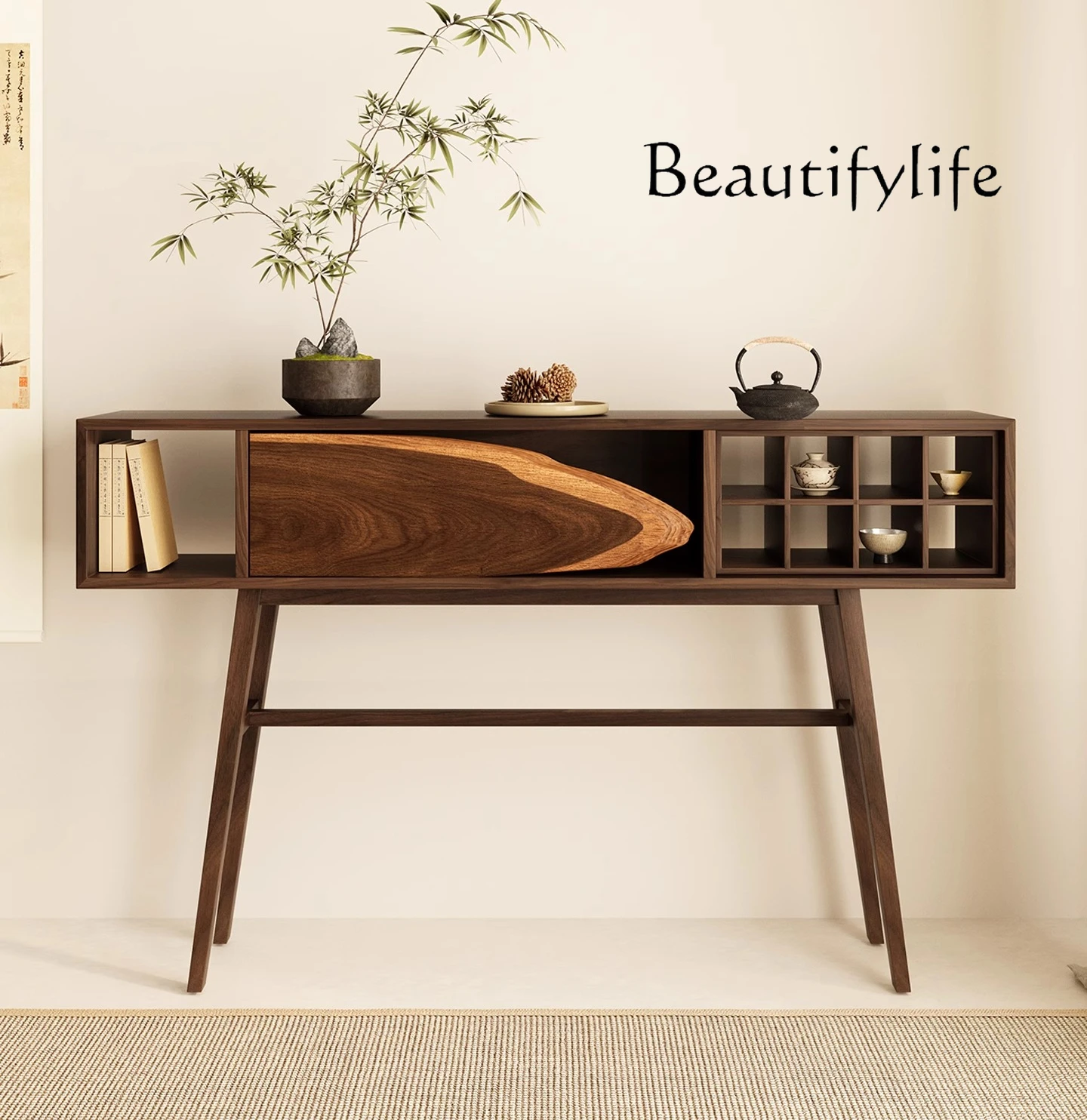 

Senior designer solid wood porch cabinet weathered wood dining side locker medieval locker