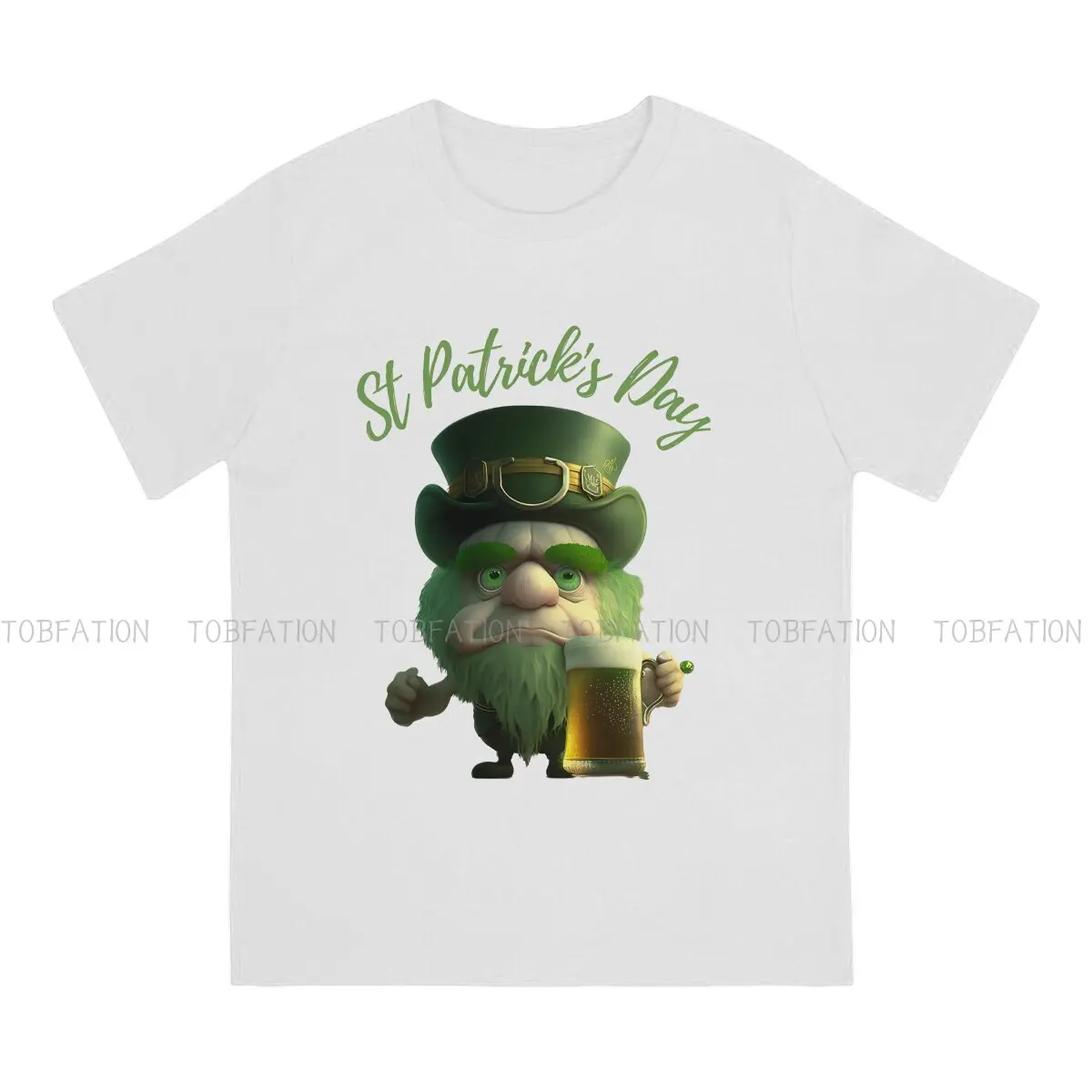 Funny Hipster TShirts St. Patrick's Day Irish Shamrock Male Style Fabric Streetwear T Shirt Round Neck Oversized