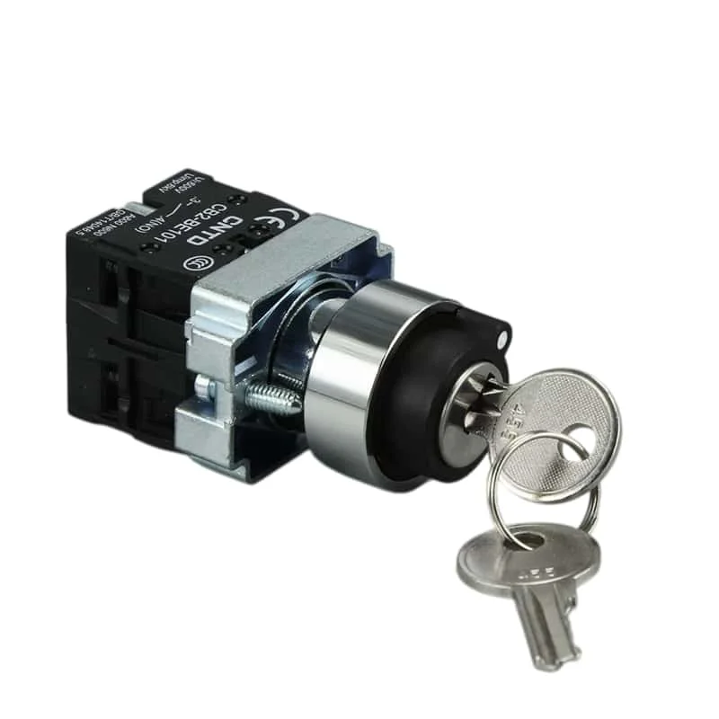 22mm Key Operated Selector Switch 2 & 3 Position Latching & Momentary 1NO 2NO 10A 600V IP65 Compatible with XB2 Series
