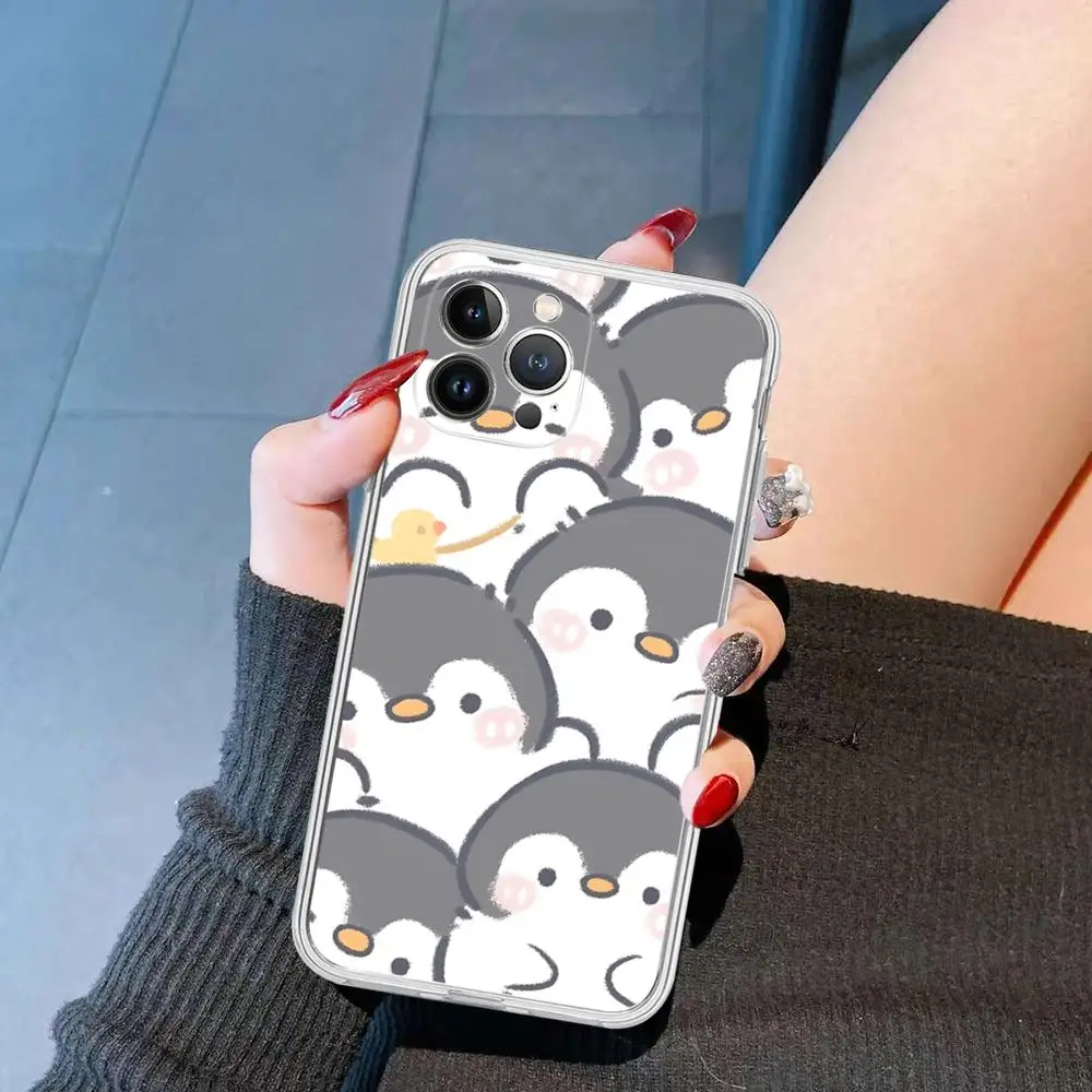 Cute Lovely Penguin Phone Case Silicone Soft for iphone 15 14 13 12 11 Pro Mini XS MAX 8 7 6 Plus X XS XR Cover