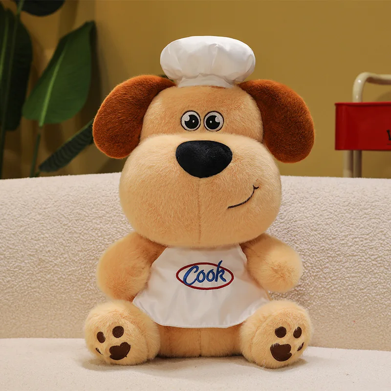 Kawaii ألعاب من نسيج مخملي لطيف ميدولا جرو محشوة دمية يجلس الموقف الكلب وسادة هدية عيد ميلاد للأطفال الشيف الكلب لعبة أطفال