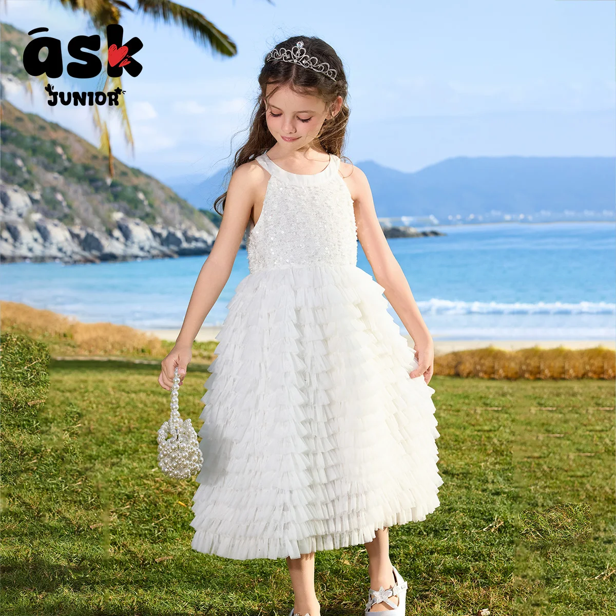 

Ask Junior Girls Summer New Children's Clothing Princess Summer Clothing Children's Foreign Style Premium Dress