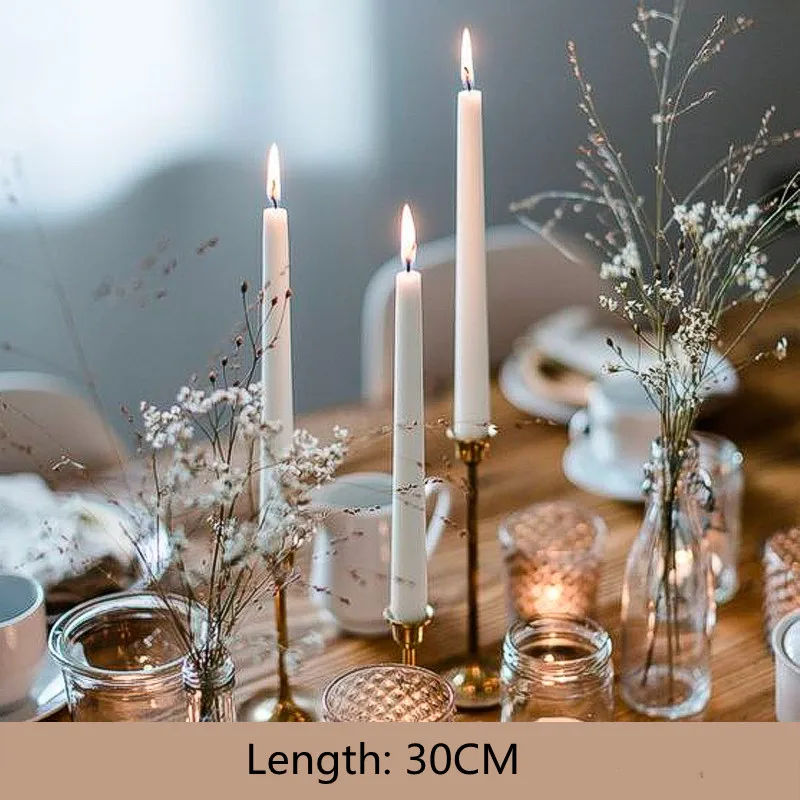 4 قطعة مأدبة الزفاف طويل القامة شموع مستدقة-30 سنتيمتر غير المعطرة عشاء شمعة-شمع البارافين مع القطن الفتائل 3-5 ساعة حرق الوقت