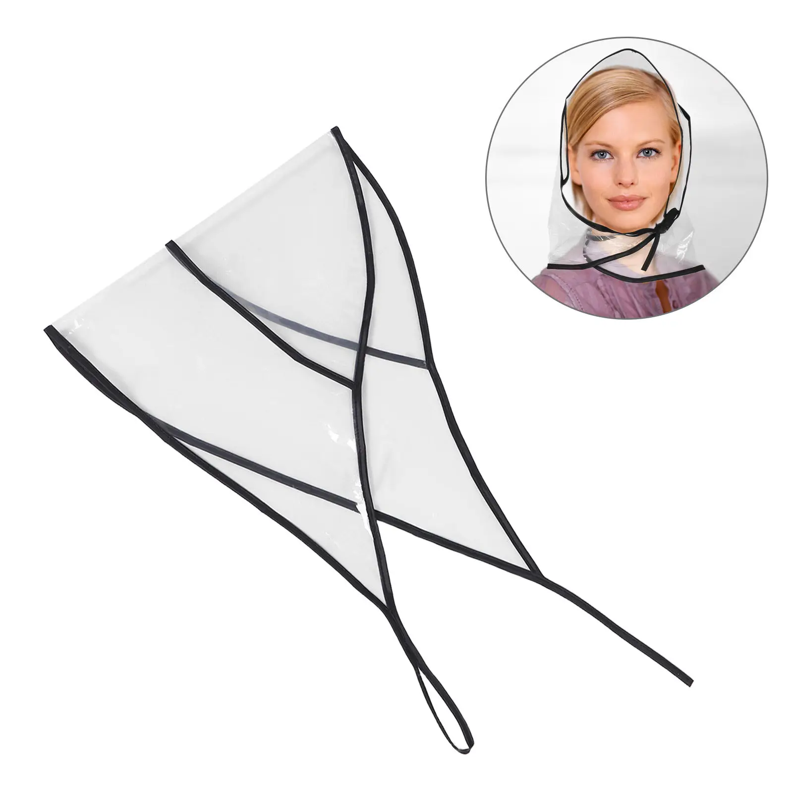 5Pcs Waterproof Rain Hat Women Clear Hat Protector with Black Edge Universal Fit Hair Cover for Raincoat Hair Dye Outdoor Events