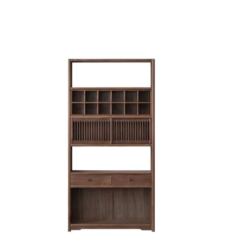 Chinese Bogu Shelf Solid Wood Elm Bookcase Display Bookshelf One Cabinet Multi-purpose Tea Room Shelf
