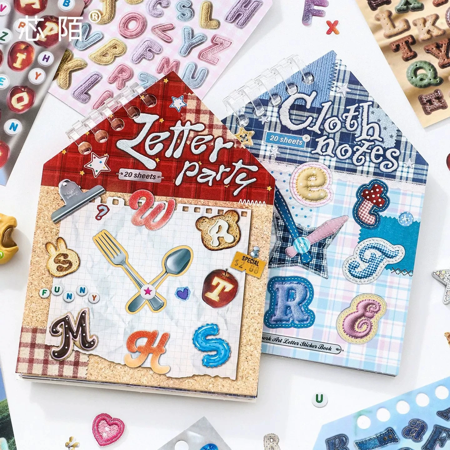 Niedliche Alphabet-Buchstaben-Aufkleber, Buchrand-Aufkleber, gestanzte Multi-Material-Journal-Scrapbooking-Deko-Aufkleber