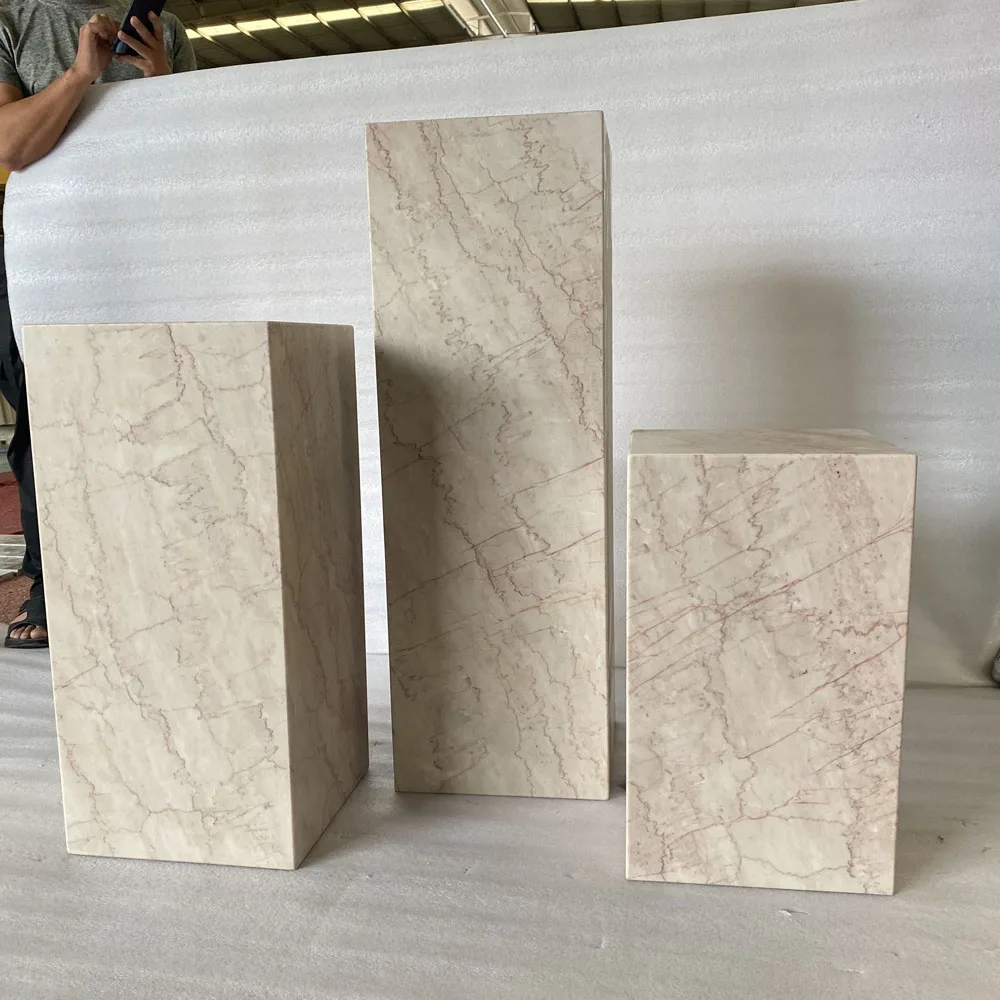 Customized Natural Marble wholesale Stand Plinths Side Table for Home Decor