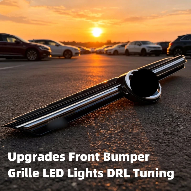 Front Bumper Grille Grills With LED Lights DRL Tuning For Volkswagen Golf 8 MK8 GTI GTD R R-Line Upgrades with Dynamic Lighting