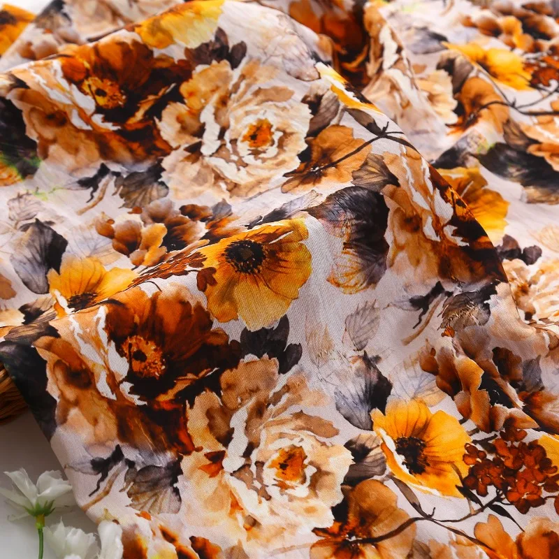 

Хлопковая ткань с цифровым принтом для швейных метров, женское платье с цветочным принтом Qipao Hanfu, одежда, наволочка, материал, ткань для рукоделия «сделай сам»