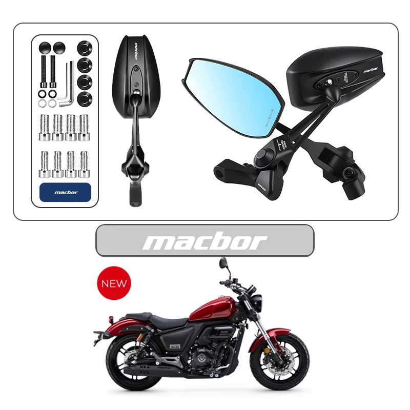 

360 ° Регулируемое зеркало заднего вида для мотоцикла, боковое зеркало заднего вида для Macbor Montana XR1 XR5 500 Rockster flat 125 Mile 500