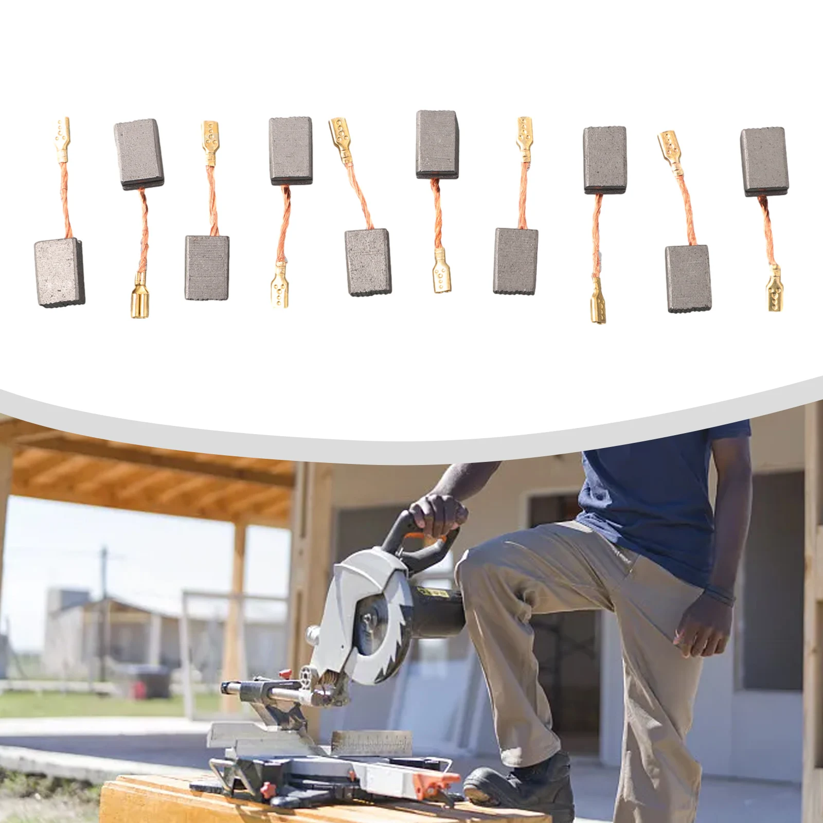

10pcs Carbon Brushes Electric Motors Brush Replacement For Circular Saws Miter Saws Drills Dust Collectors Blowers Angle Grinder