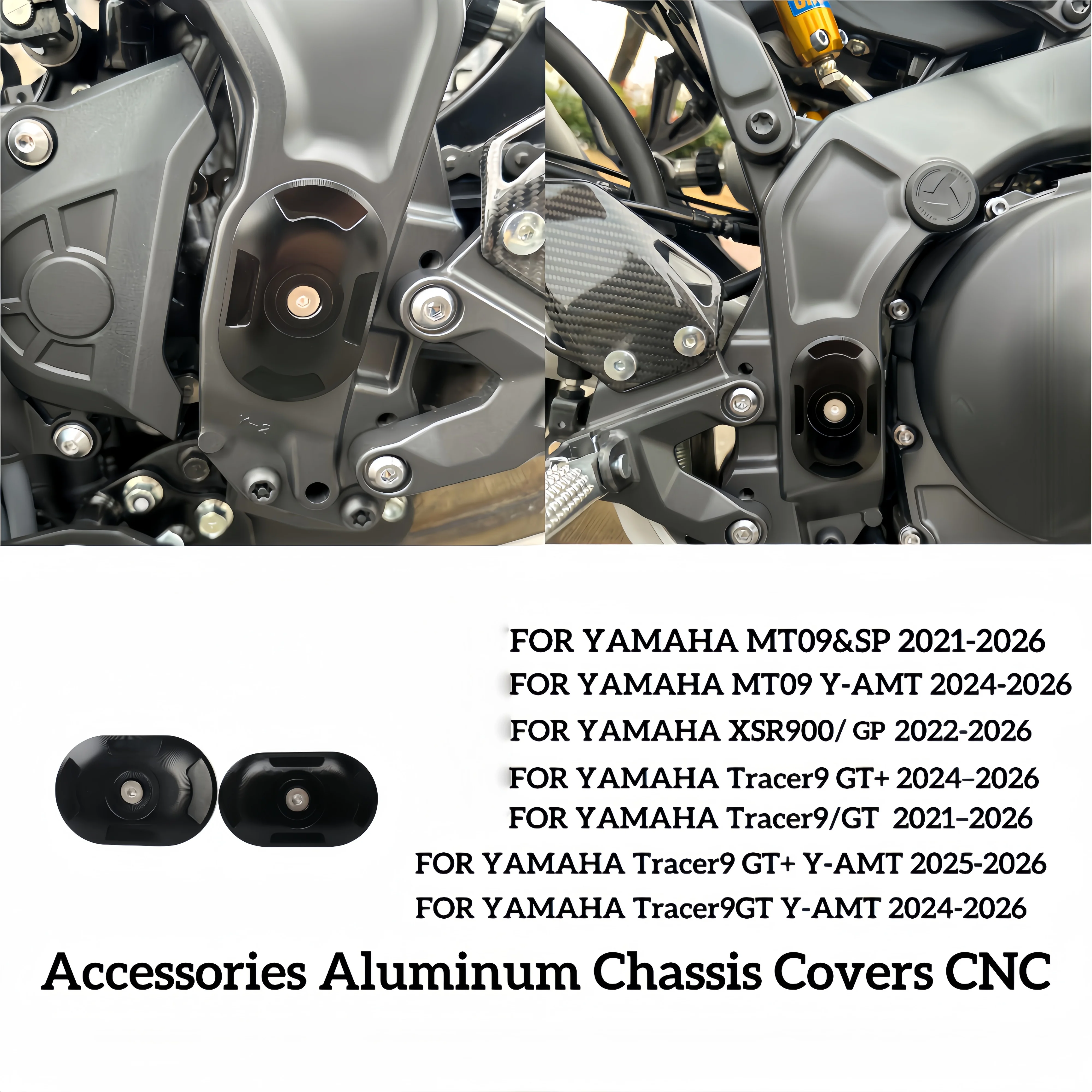 FOR YAMAHA Tracer9 GT Tracer9 GT+& Y-AMT  MT09 MT09 SP MT09 Y-AMT XSR900&GP NEW Motorcycle Frame Hole Cover Caps CNC 2021-2026