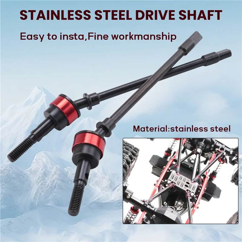 AC52-1Pair Parti Rc dell'asse anteriore dell'albero motore Cvd in acciaio inossidabile per auto Rc cingolata Axial Scx10